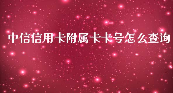 中信信用卡附属卡卡号怎么查询_https://m.jnlaobingbanjia.com_区块链_第1张