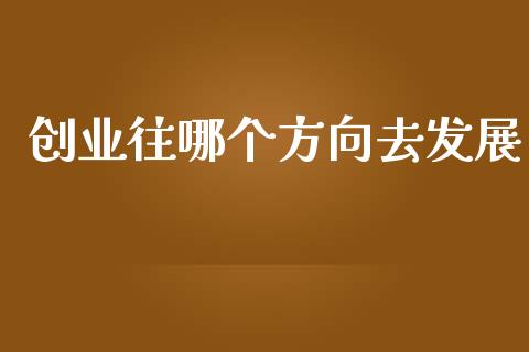 创业往哪个方向去发展_https://m.jnlaobingbanjia.com_基金市场_第1张