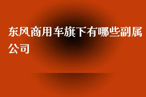 东风商用车旗下有哪些副属公司_https://m.jnlaobingbanjia.com_全球市场_第1张