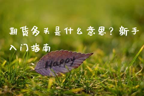 期货多头是什么意思?新手入门指南_金融监管_第1张_全球市场_股市新闻_理财规划_金融监管_区块链_基金市场 期货多头是什么意思?新手入门指南_https://m.jnlaobingbanjia.com_金融监管_第1张