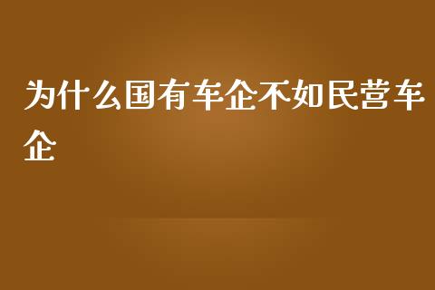 为什么国有车企不如民营车企_https://m.jnlaobingbanjia.com_金融监管_第1张