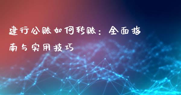 建行公账如何转账：全面指南与实用技巧_https://m.jnlaobingbanjia.com_理财规划_第1张