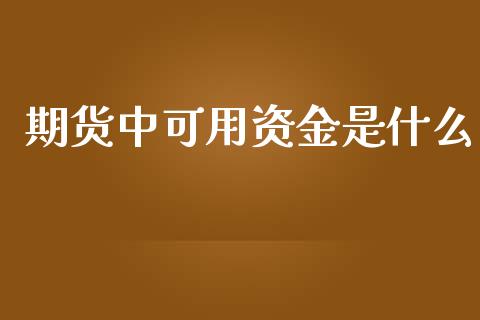 期货中可用资金是什么_https://m.jnlaobingbanjia.com_区块链_第1张