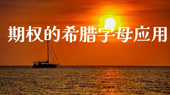 期权的希腊字母应用_https://m.jnlaobingbanjia.com_全球市场_第1张