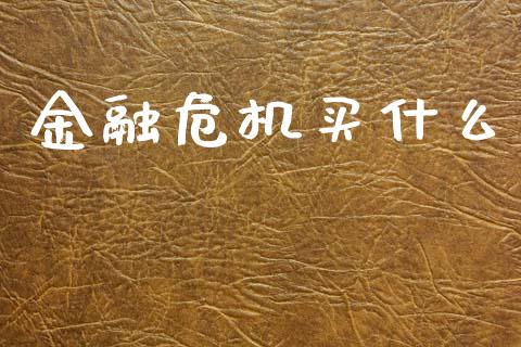金融危机买什么_https://m.jnlaobingbanjia.com_理财规划_第1张