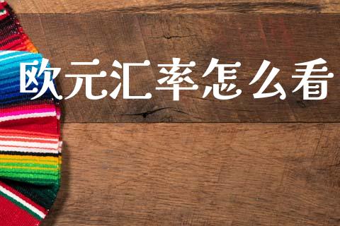 欧元汇率怎么看_https://m.jnlaobingbanjia.com_股市新闻_第1张
