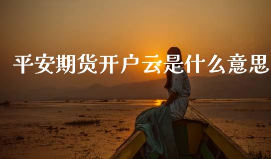 平安期货开户云是什么意思_https://m.jnlaobingbanjia.com_基金市场_第1张