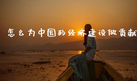 怎么为中国的经济建设做贡献_https://m.jnlaobingbanjia.com_金融监管_第1张