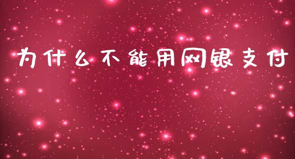 为什么不能用网银支付_https://m.jnlaobingbanjia.com_股市新闻_第1张