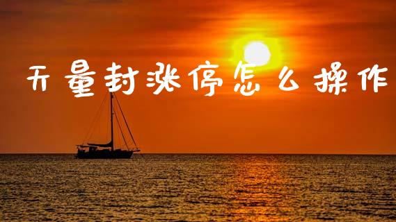 天量封涨停怎么操作_https://m.jnlaobingbanjia.com_全球市场_第1张