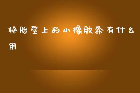 轮胎壁上的小橡胶条有什么用_https://m.jnlaobingbanjia.com_股市新闻_第1张