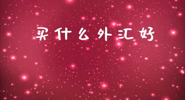 买什么外汇好_https://m.jnlaobingbanjia.com_理财规划_第1张