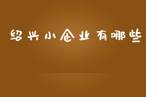 绍兴小企业有哪些_https://m.jnlaobingbanjia.com_股市新闻_第1张