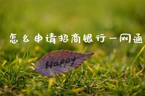 怎么申请招商银行一网通_https://m.jnlaobingbanjia.com_金融监管_第1张