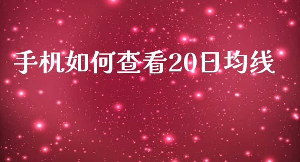 手机如何查看20日均线_https://m.jnlaobingbanjia.com_金融监管_第1张