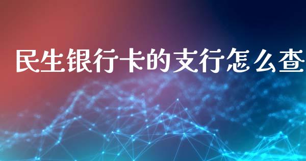 民生银行卡的支行怎么查_https://m.jnlaobingbanjia.com_全球市场_第1张