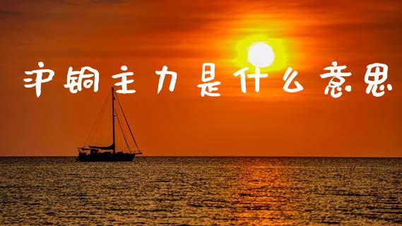 沪铜主力是什么意思_https://m.jnlaobingbanjia.com_全球市场_第1张