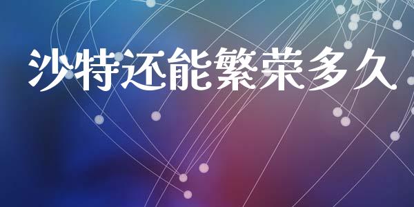 沙特还能繁荣多久_https://m.jnlaobingbanjia.com_基金市场_第1张