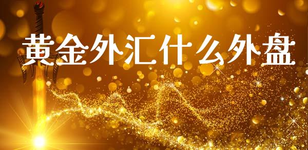 黄金外汇什么外盘_https://m.jnlaobingbanjia.com_股市新闻_第1张