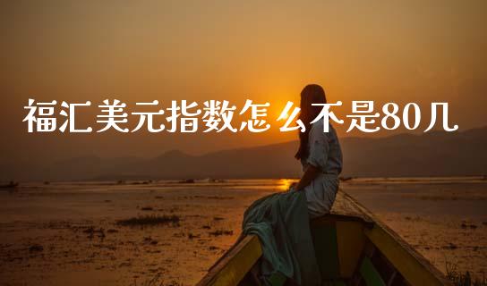 福汇美元指数怎么不是80几_https://m.jnlaobingbanjia.com_基金市场_第1张