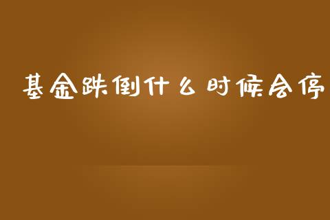 基金跌倒什么时候会停_https://m.jnlaobingbanjia.com_全球市场_第1张