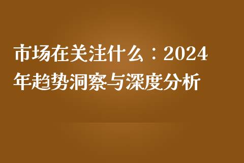 市场在关注什么：2024年趋势洞察与深度分析_https://m.jnlaobingbanjia.com_股市新闻_第1张