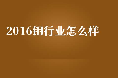 2016钼行业怎么样_https://m.jnlaobingbanjia.com_金融监管_第1张