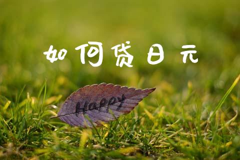 如何贷日元_https://m.jnlaobingbanjia.com_全球市场_第1张