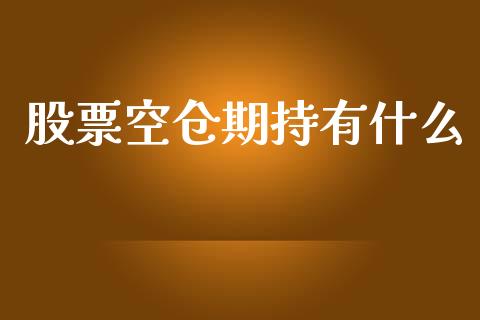 股票空仓期持有什么_https://m.jnlaobingbanjia.com_基金市场_第1张