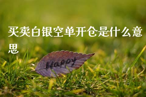 买卖白银空单开仓是什么意思_https://m.jnlaobingbanjia.com_股市新闻_第1张