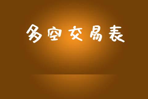 多空交易表_https://m.jnlaobingbanjia.com_理财规划_第1张