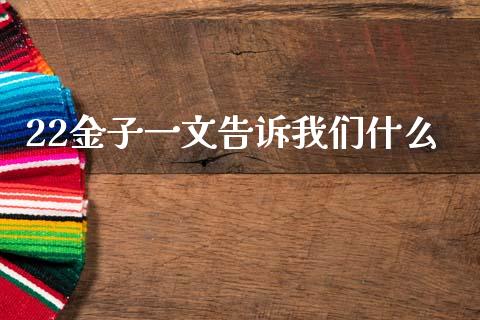 22金子一文告诉我们什么_https://m.jnlaobingbanjia.com_全球市场_第1张