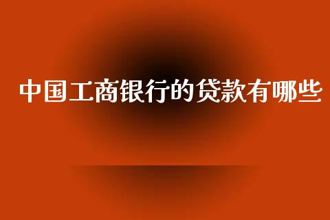 中国工商银行的贷款有哪些_https://m.jnlaobingbanjia.com_理财规划_第1张