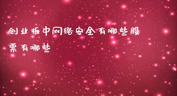 创业板中网络安全有哪些股票有哪些_https://m.jnlaobingbanjia.com_全球市场_第1张