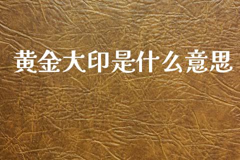 黄金大印是什么意思_https://m.jnlaobingbanjia.com_金融监管_第1张