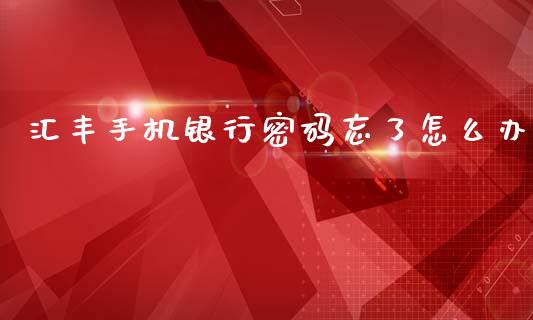 汇丰手机银行密码忘了怎么办_https://m.jnlaobingbanjia.com_基金市场_第1张
