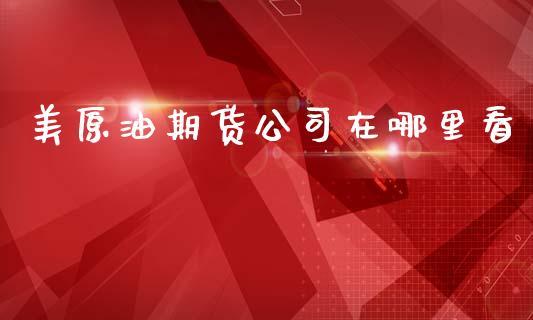 美原油期货公司在哪里看_https://m.jnlaobingbanjia.com_基金市场_第1张