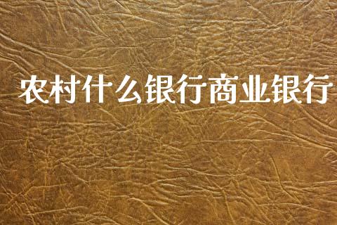 农村什么银行商业银行_https://m.jnlaobingbanjia.com_基金市场_第1张