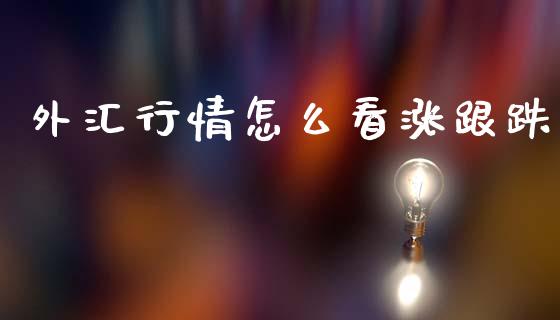 外汇行情怎么看涨跟跌_https://m.jnlaobingbanjia.com_金融监管_第1张
