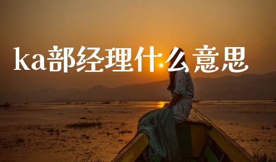 ka部经理什么意思_https://m.jnlaobingbanjia.com_基金市场_第1张