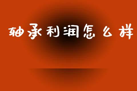 轴承利润怎么样_https://m.jnlaobingbanjia.com_理财规划_第1张