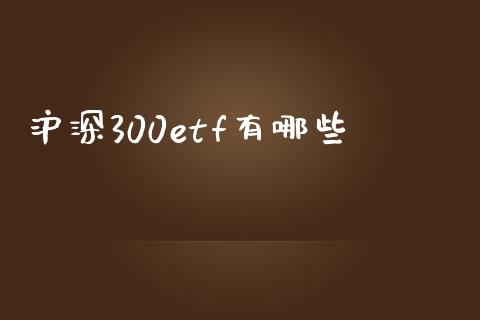 沪深300etf有哪些_https://m.jnlaobingbanjia.com_金融监管_第1张