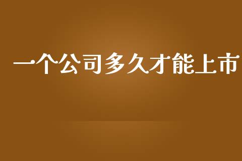 一个公司多久才能上市_https://m.jnlaobingbanjia.com_理财规划_第1张