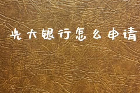 光大银行怎么申请_https://m.jnlaobingbanjia.com_金融监管_第1张
