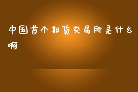 中国首个期货交易所是什么啊_https://m.jnlaobingbanjia.com_全球市场_第1张