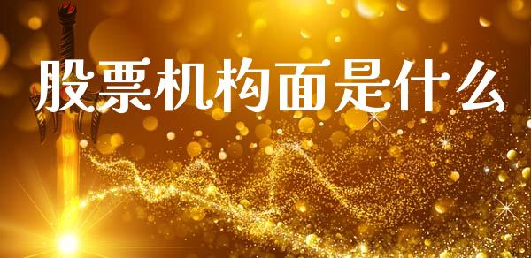 股票机构面是什么_https://m.jnlaobingbanjia.com_股市新闻_第1张