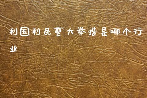 利国利民重大举措是哪个行业_https://m.jnlaobingbanjia.com_全球市场_第1张