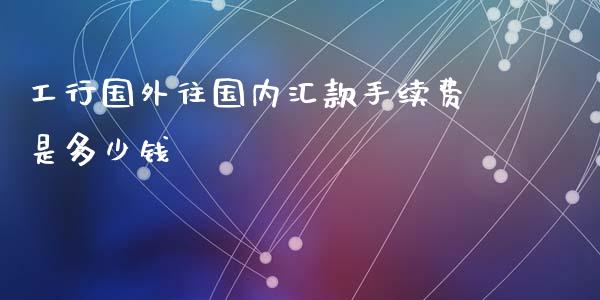 工行国外往国内汇款手续费是多少钱_https://m.jnlaobingbanjia.com_基金市场_第1张