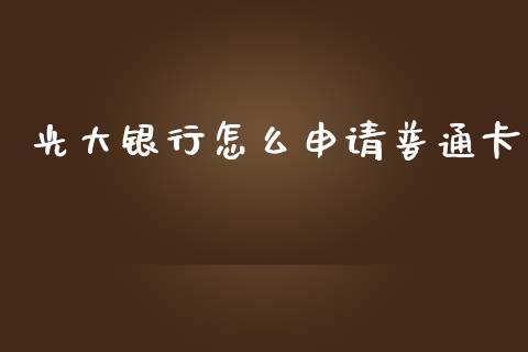 光大银行怎么申请普通卡_https://m.jnlaobingbanjia.com_金融监管_第1张