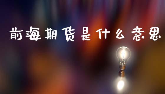 前海期货是什么意思_https://m.jnlaobingbanjia.com_股市新闻_第1张